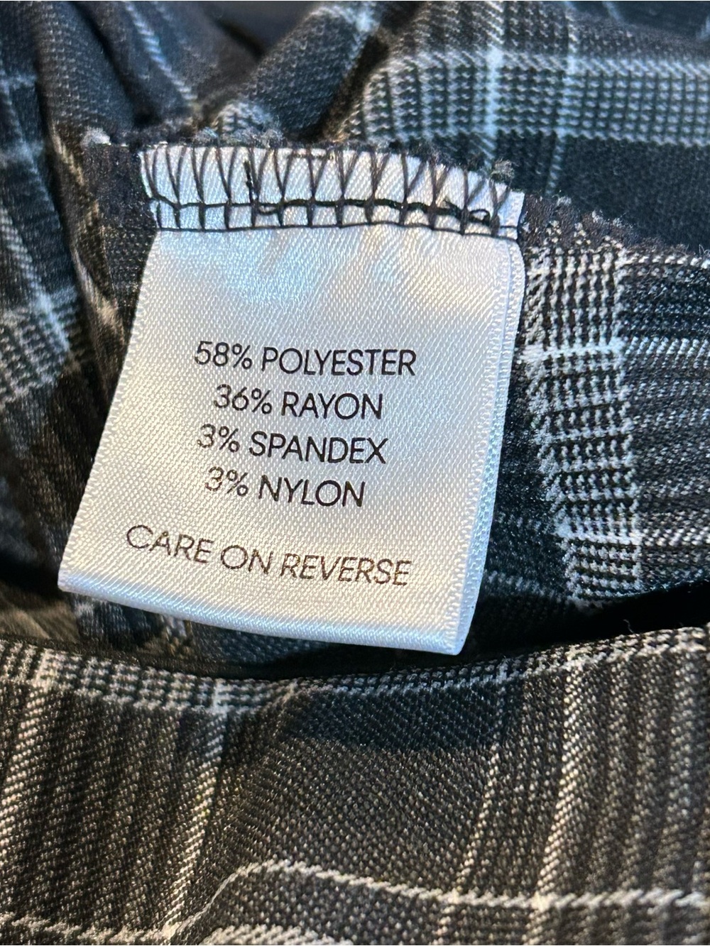 Calvin Klein Black&Gray Plaid Slim women’s size 10 Dress Pants LIKE NEW stretch - Picture 6 of 7